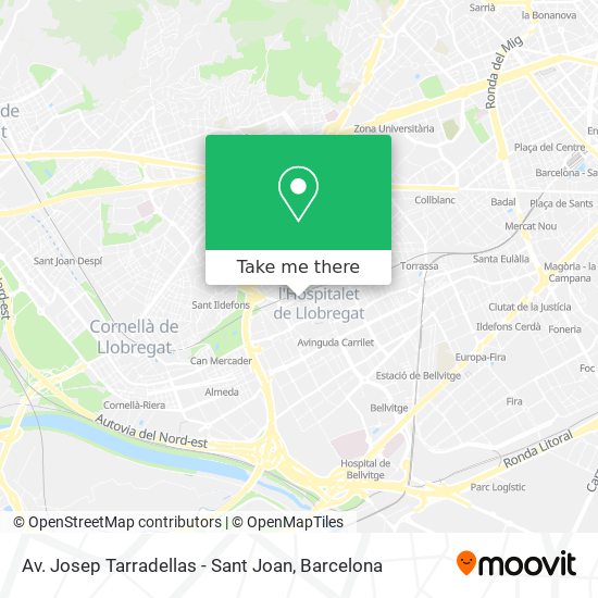 mapa Av. Josep Tarradellas - Sant Joan