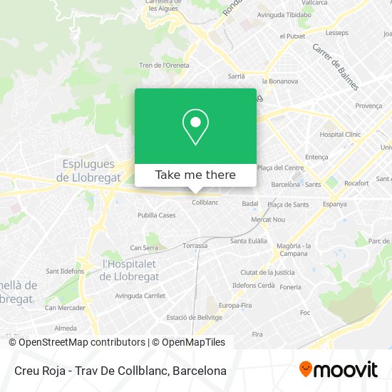 Creu Roja - Trav De Collblanc map