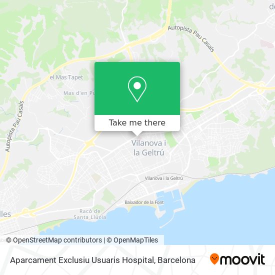 Aparcament Exclusiu Usuaris Hospital map