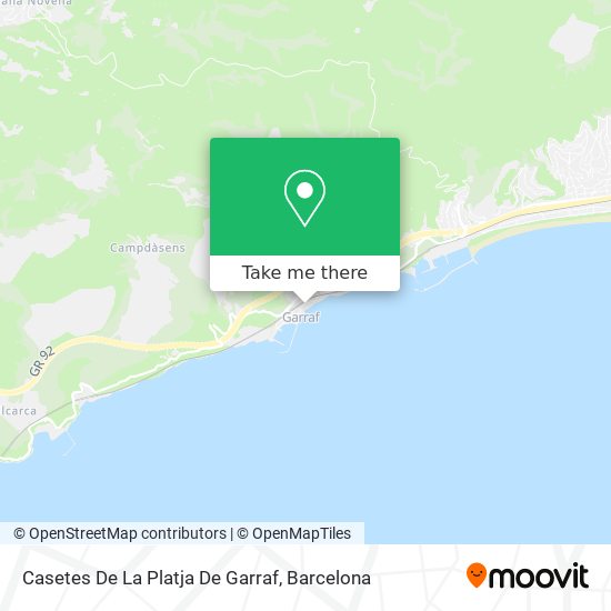Casetes De La Platja De Garraf map