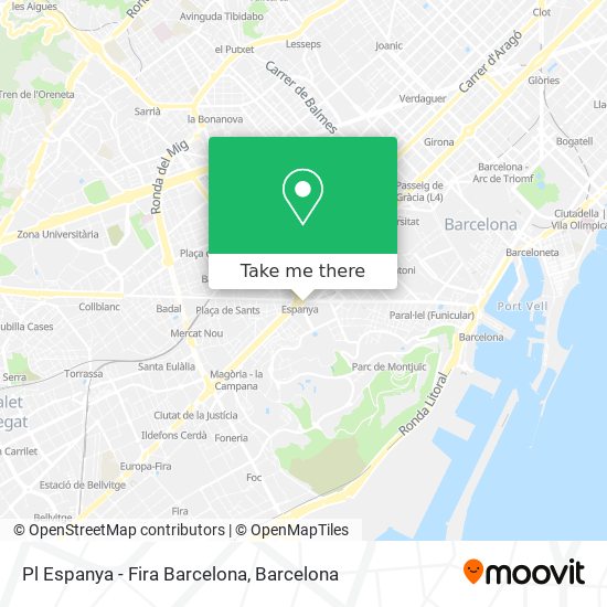 mapa Pl Espanya - Fira Barcelona