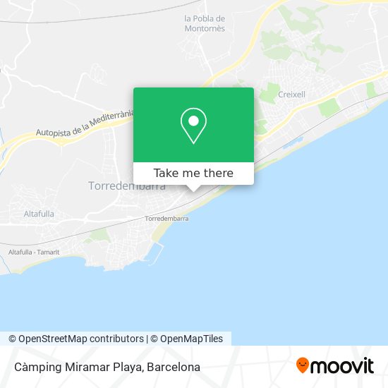 Càmping Miramar Playa map