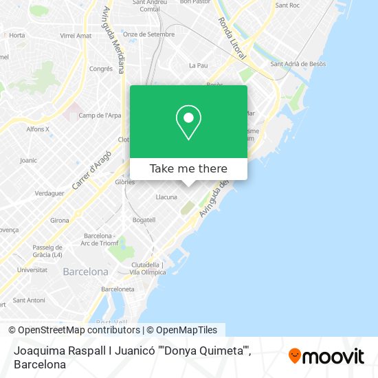 Joaquima Raspall I Juanicó ""Donya Quimeta"" map