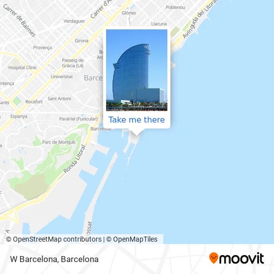 W Barcelona map