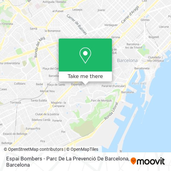 Espai Bombers - Parc De La Prevenció De Barcelona map