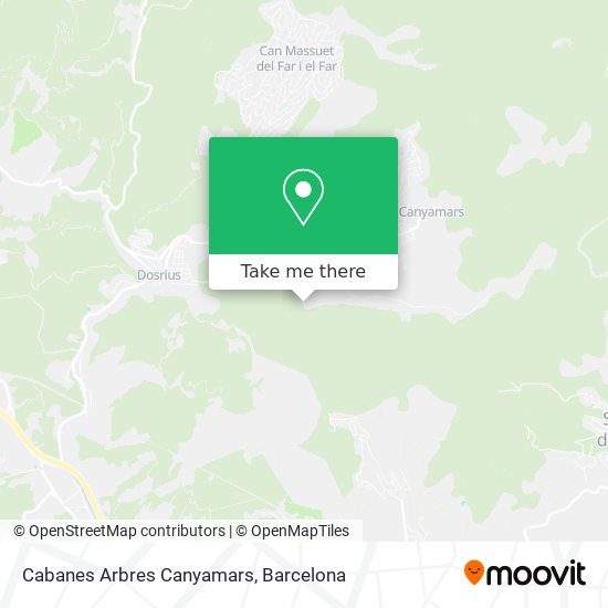 Cabanes Arbres Canyamars map