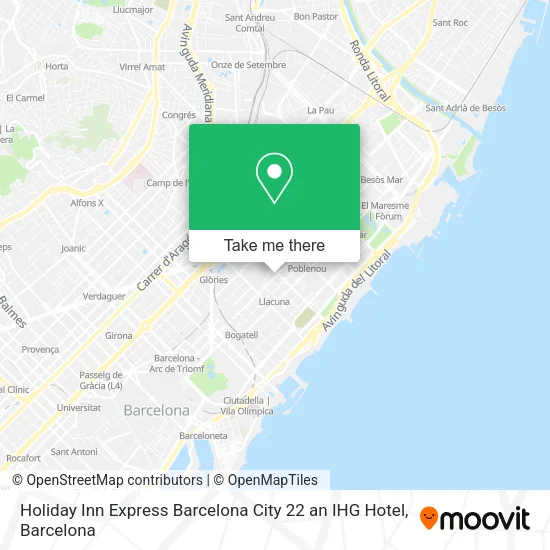 Holiday Inn Express Barcelona City 22 an IHG Hotel map