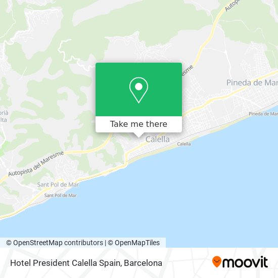 mapa Hotel President Calella Spain