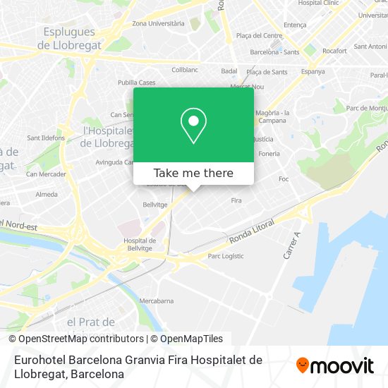 Eurohotel Barcelona Granvia Fira Hospitalet de Llobregat map