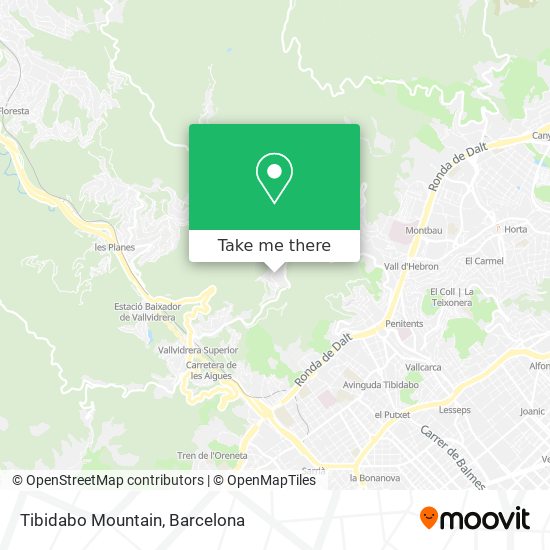 Tibidabo Mountain map