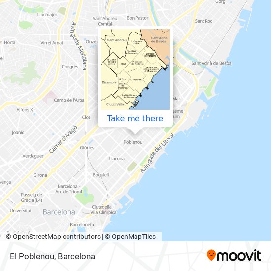 El Poblenou map