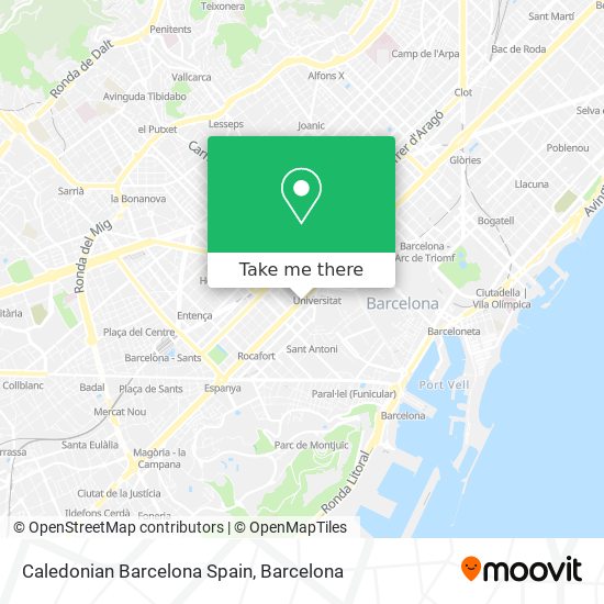 Caledonian Barcelona Spain map