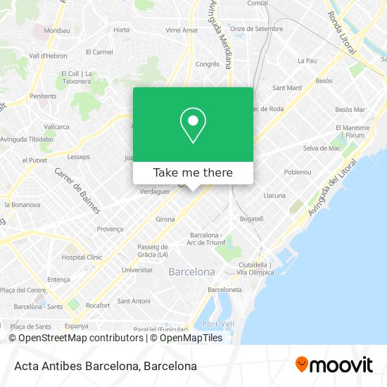 mapa Acta Antibes Barcelona
