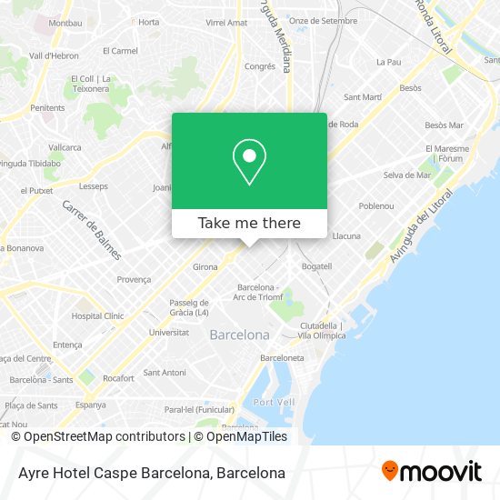 Ayre Hotel Caspe Barcelona map