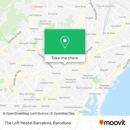 mapa The Loft Hostel Barcelona