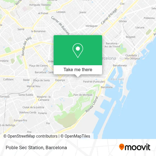 Poble Sec Station map