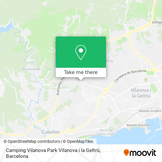 Camping Vilanova Park Vilanova i la Geltrú map