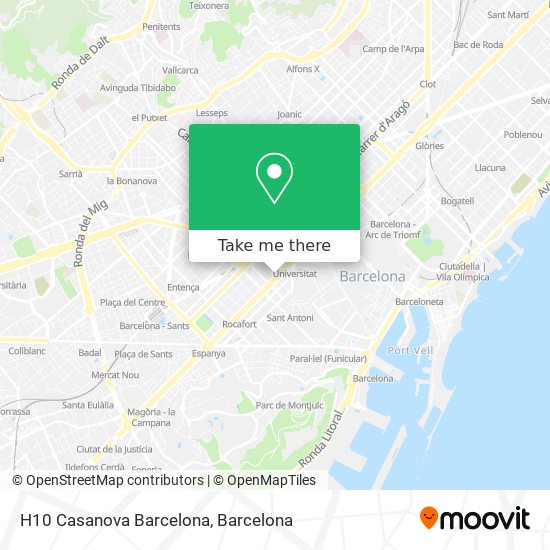 H10 Casanova Barcelona map