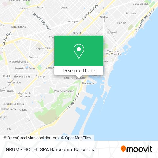 GRUMS HOTEL SPA Barcelona map