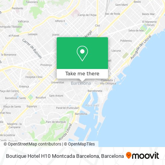 mapa Boutique Hotel H10 Montcada Barcelona