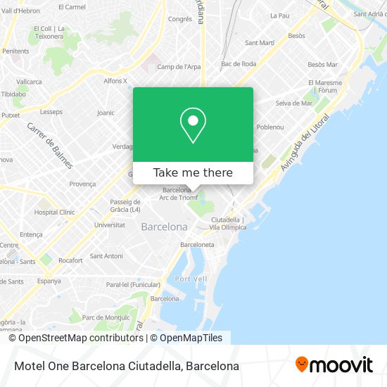 mapa Motel One Barcelona Ciutadella