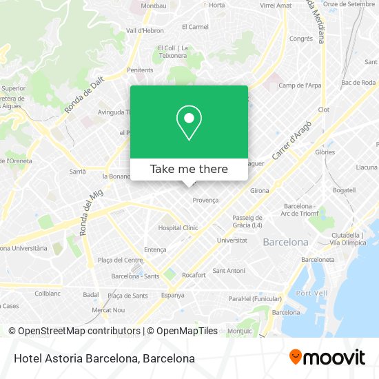 Hotel Astoria Barcelona map