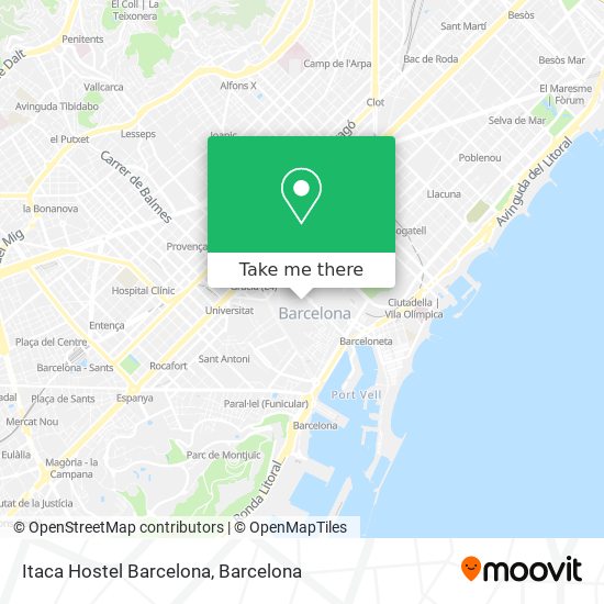 Itaca Hostel Barcelona map
