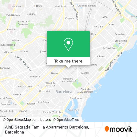 AinB Sagrada Familia Apartments Barcelona map