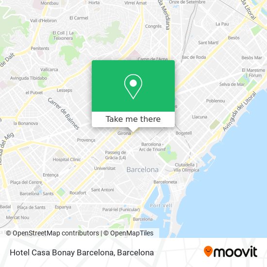 Hotel Casa Bonay Barcelona map