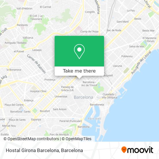 Hostal Girona Barcelona map