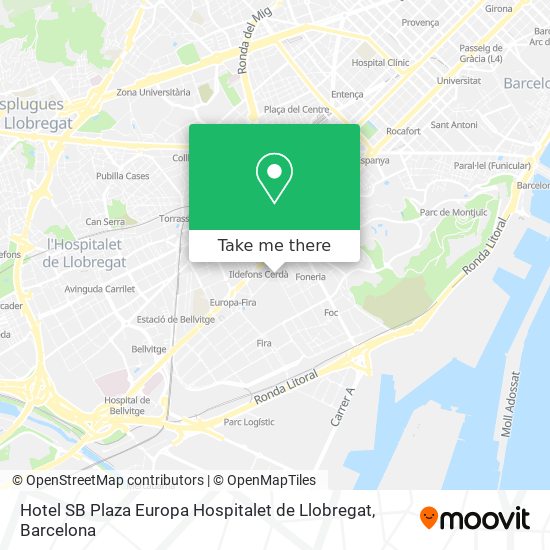 Hotel SB Plaza Europa Hospitalet de Llobregat map