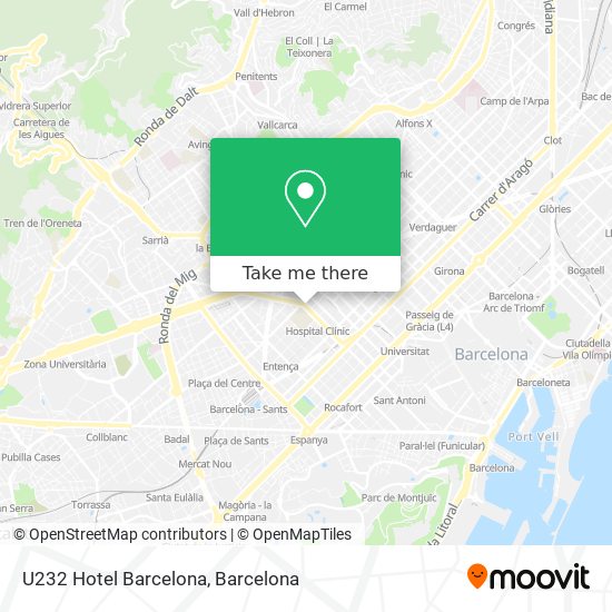 U232 Hotel Barcelona map