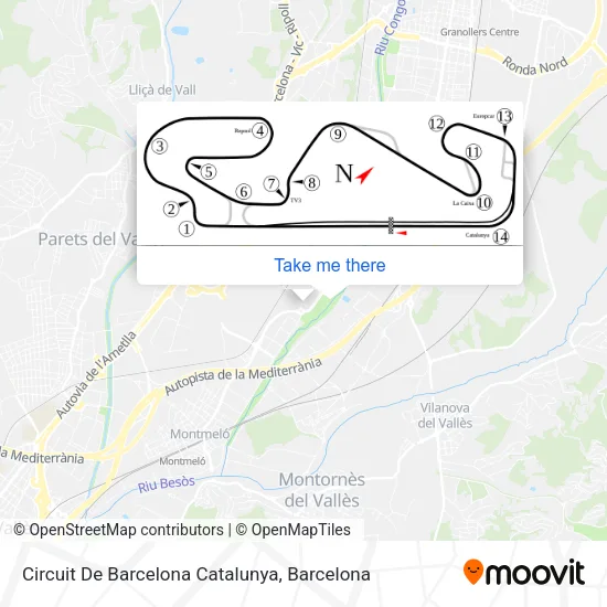 Circuit De Barcelona Catalunya map