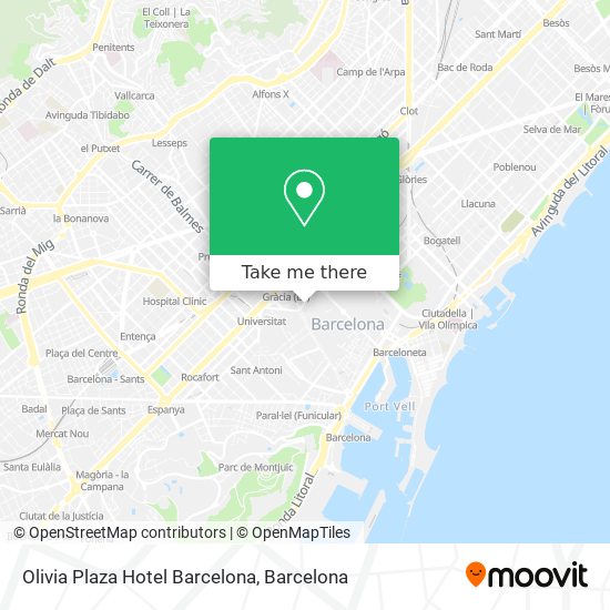 mapa Olivia Plaza Hotel Barcelona