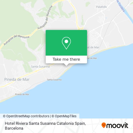 Hotel Riviera Santa Susanna Catalonia Spain map