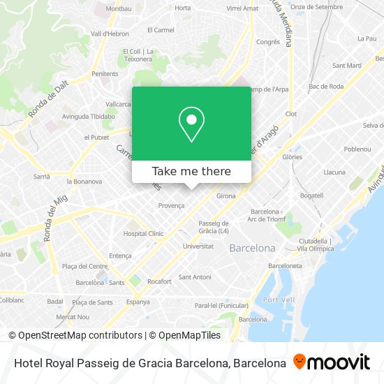mapa Hotel Royal Passeig de Gracia Barcelona