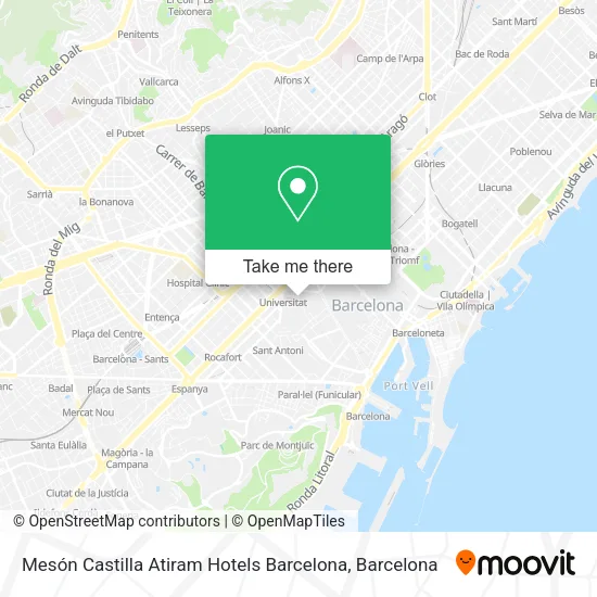 Mesón Castilla Atiram Hotels Barcelona map
