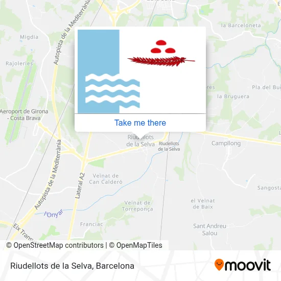 Riudellots de la Selva map