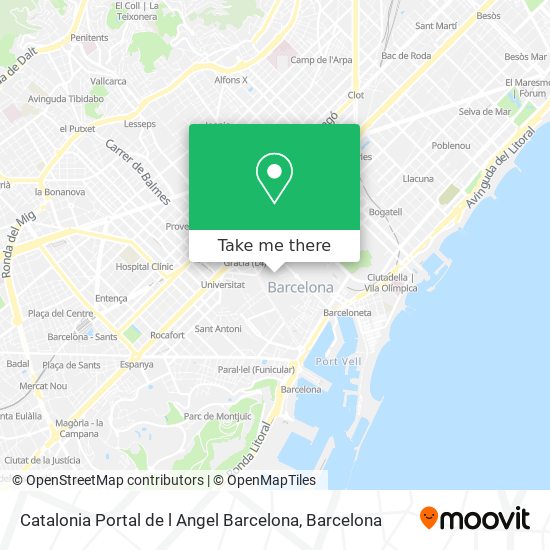 Catalonia Portal de l Angel Barcelona map