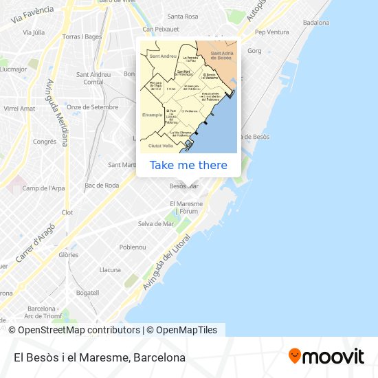 mapa El Besòs i el Maresme