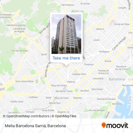 Melia Barcelona Sarriá map