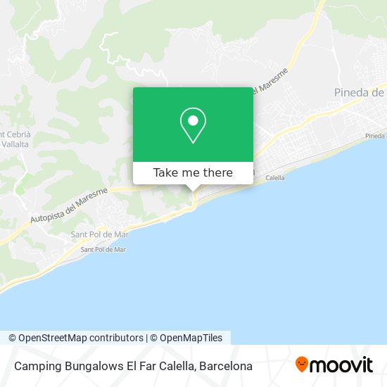 Camping Bungalows El Far Calella map