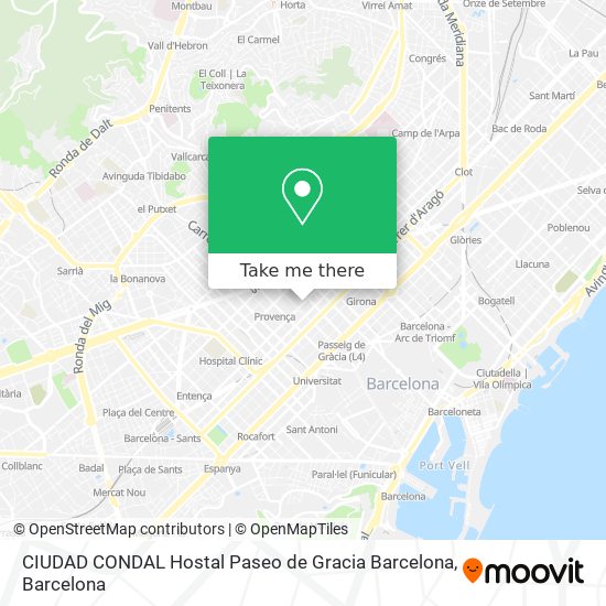 CIUDAD CONDAL Hostal Paseo de Gracia Barcelona map