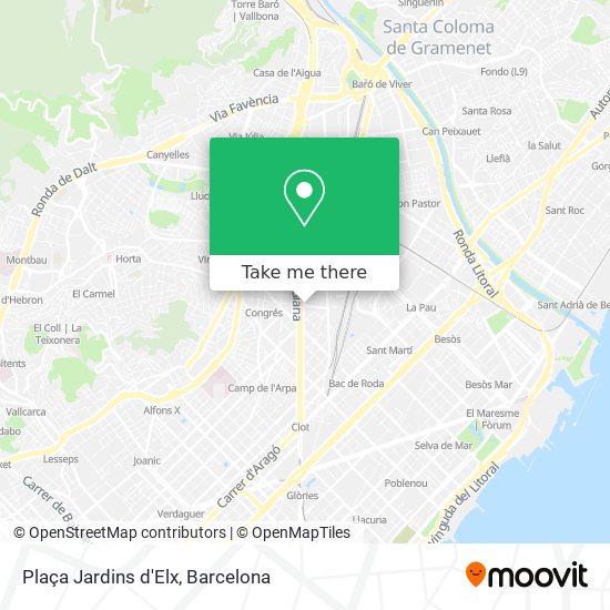 mapa Plaça Jardins d'Elx