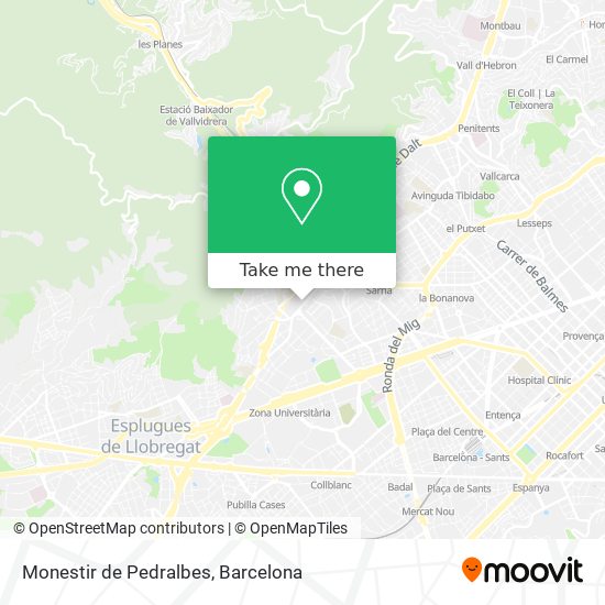 Monestir de Pedralbes map