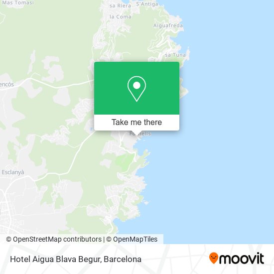 mapa Hotel Aigua Blava Begur