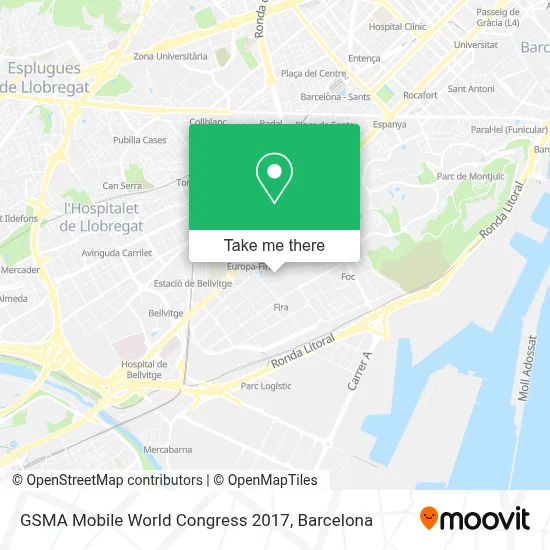 GSMA Mobile World Congress 2017 map