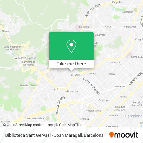 Biblioteca Sant Gervasi - Joan Maragall map