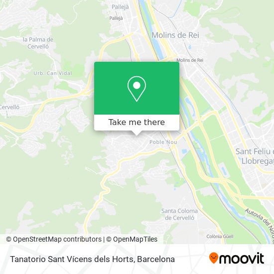 mapa Tanatorio Sant Vícens dels Horts