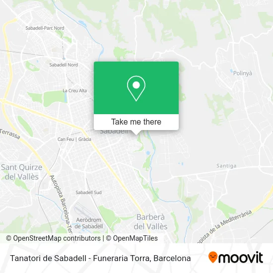 mapa Tanatori de Sabadell - Funeraria Torra